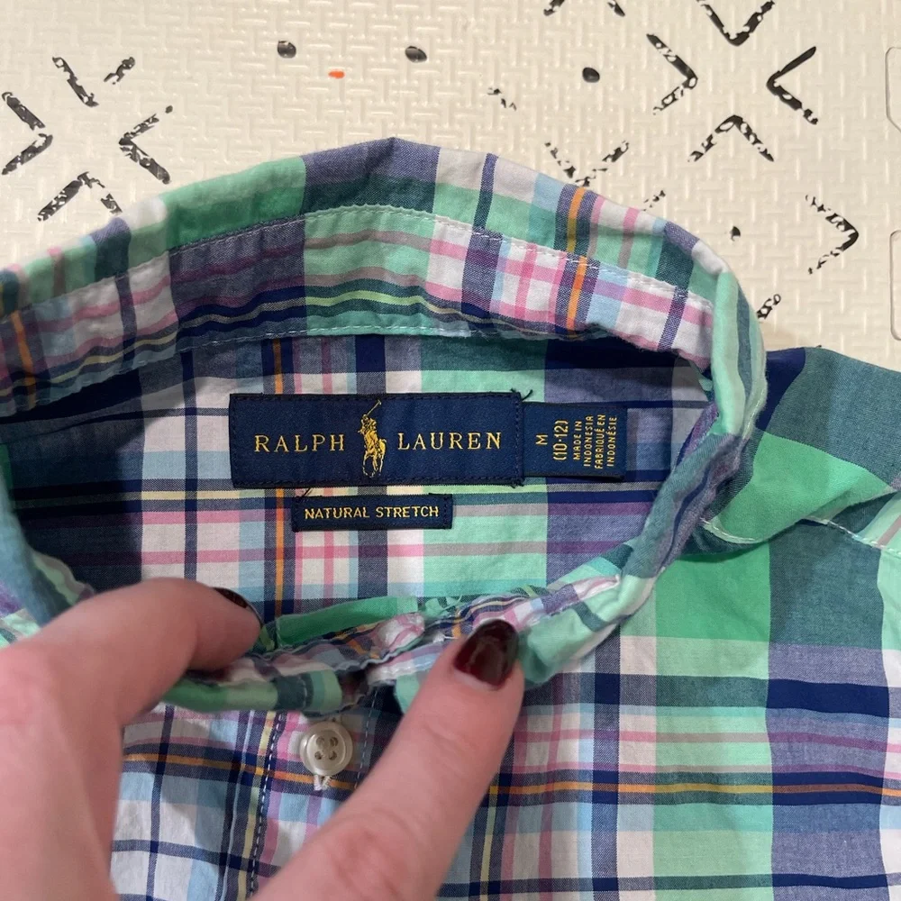 RALPH LAUREN‎ CHILDRENSWEAR LONG-SLEEVE PLAID BUTTON-DOWN SHIRT, M